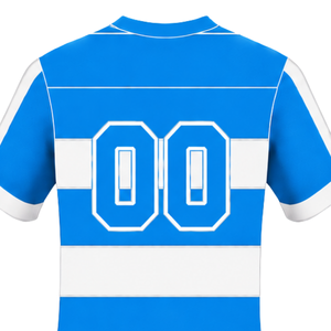 Camiseta de Rugby Azul Rey y Blanca de Manga Corta con Cuello Redondo y Rayas, Ropa Deportiva para Entrenamiento, Partido y Equipo - Product Image 4