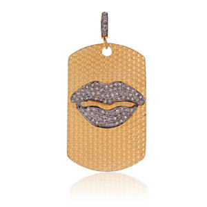 ชุบทอง925เงินสเตอร์ลิงปูเพชรริมฝีปากแฟชั่นจี้ผู้หญิงพรรคสวมใส่เครื่องประดับการออกแบบ - Product Image 3