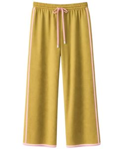 Pantalones Deportivos Casuales de Pierna Ancha para Mujer, Personalizados, de Polialgodón, con Cintura Elástica y Cordón Ajustable, con Rayas Laterales en Contraste - Product Image 1