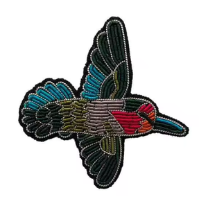 Luxury Hand-Embroidered 3D Floral and Ornate Motif badge- Custom Beadwork Bullion <b>Wire</b> Brooch Collection - High-End Fashion - Product Image 3