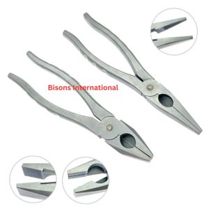 Pinzas Ortopédicas Veterinarias para Sujeción de Huesos BISONS al por Mayor |   Alicates de punta plana con mordazas dentadas |   Instrumento Quirúrgico - Product Image 3