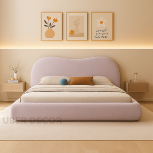 เฟอร์นิเจอร์ห้องนอนจำเป็นสไตล์โมเดิร์นห้องนอนจมน้ำเตียงโค้งขนาดเล็ก Wabi-Sabi - Product Image 5