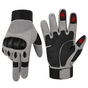 Guantes de Motocicleta de Cuero y Poliéster Premium, Palma Reforzada, Transpirables, Cómodos y con Protección para Motociclismo Urbano, Carreras y Deportes - Product Image 1