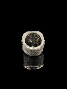 Bague de luxe en argent 925 et or massif 18 carats avec diamant de laboratoire taille brillant rond couleur D, unisexe, pour usage quotidien - Product Image 4