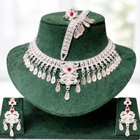 Collier en zircon plaqué or 24 carats France Mayotte Comores Réunion avec boucles d'oreilles et bagues assorties pour femme, mariage, fiançailles