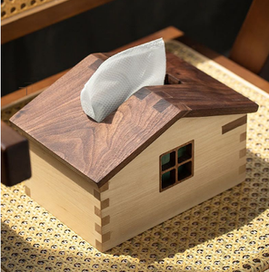 Boîte à mouchoirs en bois de forme carrée tendance, décoration de table de dîner de luxe, porte-mouchoirs en papier - Product Image 6