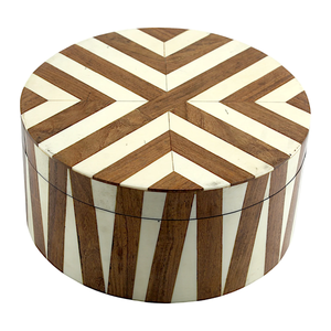 Vintage Style Wooden Bone Inlay Jewelry <b>Box</b> with Intricate Handmade Pattern for Necklace Ring & <b>Bracelet</b> Storage - Product Image 5