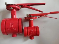 Vanne papillon manuelle rainurée DN100 PN16 PN20 en fonte ductile avec siège EPDM, homologuée FM pour la protection incendie, pour eau à température moyenne