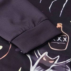 Sudadera con Capucha Estampada para Hombre, Corte Regular, 100% Poliéster, Sudadera Informal con Diseño de Calabaza, Murciélago y Araña, Ropa de Otoño - Product Image 5