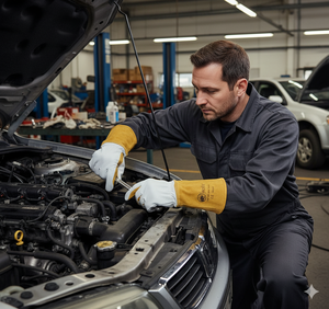 Guantes de soldadura Tig de piel de oveja, resistentes a impactos, retardantes de llama, resistentes a desgarros, para soldadores, guantes de seguridad para las manos. - Product Image 5
