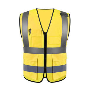 Veste de sécurité industrielle personnalisée en gros avec logo, haute visibilité, réfléchissante, pour travaux de construction - Product Image 5