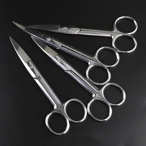 Ciseaux chirurgicaux professionnels en acier inoxydable 304 de 14 cm, courbés, pour cuticules, ongles, sourcils, poils du nez, accessoires de manucure et de maquillage - Product Image 1