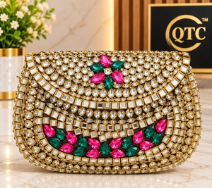 Luxury High Quality Rhinestone Evening <b>Clutch</b> <b>Purse</b> <b>Gold</b> Plated Crystal Handbag for Wedding Banquet Party Gift - Product Image 3