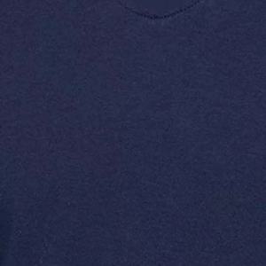 Camiseta de Manga Corta con Cuello en V para Hombre, Azul Marino con Ribete en Contraste Blanco, Corte Regular, Camisa Casual de Algodón Tejido - Product Image 4