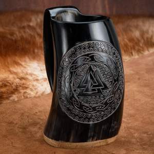 Cuerno de Búfalo Estilo Vikingo Hecho a Mano, Copa de Cerveza Natural Pulida, Venta al Por Mayor - Product Image 4