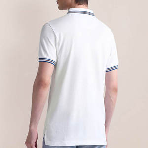 Polo à manches courtes pour homme, blanc, couleur unie, tricot piqué, respirant, coupe décontractée - Product Image 5