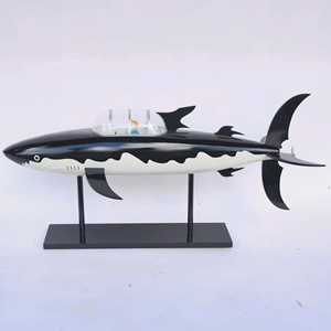 Sous-marin de fiction SHARK inspiré de T!NT!N - Modèle en résine peint à la main pour la décoration intérieure et la collection - Product Image 1