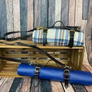 Cinturones de manta de cuero de primera calidad, correa de transporte resistente, cinturón para alfombra, soporte de Manta, hebillas, correa de manta de marca famosa de latón - Product Image 1