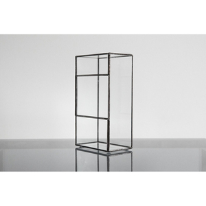 Terrario de cristal antiguo con marco negro, maceta para suculentas, contenedor decorativo para plantas de interior, para exhibir en el hogar, la oficina o el escritorio. - Product Image 5