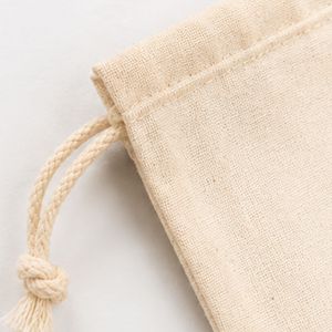 Organic Cotton Heavy-Duty Canvas <b>Drawstring</b> Pouch 18x22 cm Reusable Eco-Friendly Custom Logo Shopping & Gift <b>Bag</b> - Product Image 5