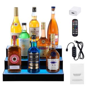 Espositore per Vini in Acrilico Illuminato a LED da 16 Pollici, a 3 Livelli, per Bar Domestico, Espositore per Bottiglie di Liquore - Product Image 1