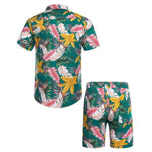 Chemises à manches courtes pour hommes, style plage d'été, imprimées de motifs floraux et géométriques, séchage rapide, écologiques, vente en gros sur mesure - Product Image 3