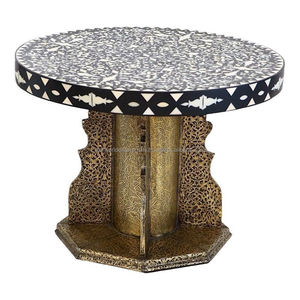 Mopa hecha a mano de calidad artesanal natural con incrustaciones de hueso, mesa de centro contemporánea para sala de estar con lado de estilo elegante para venta de exportación - Product Image 3