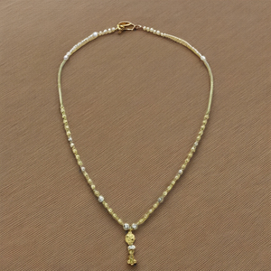 Cadena de cuentas chapada en oro Dokiyu con colgante de dos tonos, joyería elegante tradicional para uso diario para mujeres - Product Image 4