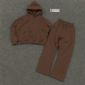 Conjunto Deportivo Premium Marrón Oversize para Hombre: Sudadera con Capucha y Pantalones Jogger, Estilo Casual Urbano, Venta al por Mayor - Product Image 5