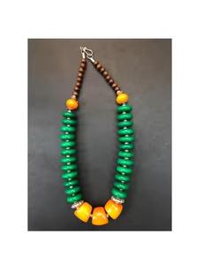 งานหัตถกรรมประดับมุกเทียมสร้อยคอลูกปัดเรซิ่นสไตล์วินเทจดีไซน์เรขาคณิตโทนสีสดใสใส่สบาย - Product Image 3