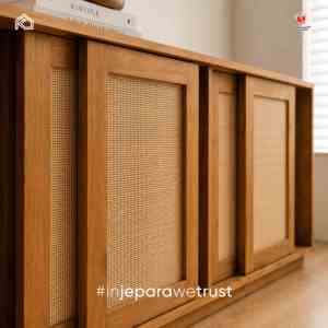 Aparador Buffet Escandinavo de Madera de Teca Japonesa Ecológico de Lujo con Almacenamiento para Cocina, Hogar, Hotel, Restaurante - Product Image 2