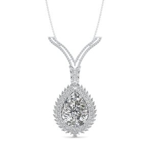 REYES Collares con Colgante de Moissanita de Corte Pera de 13.6 Quilates, Chapados en Rodio, Personalizados, Oro Blanco de 14K, Joyería de Regalo de Boda para Mujer - Product Image 4