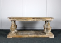 Table basse réglable en bois de manguier massif et chêne indien, style antique vieilli, pour salon et mobilier de maison