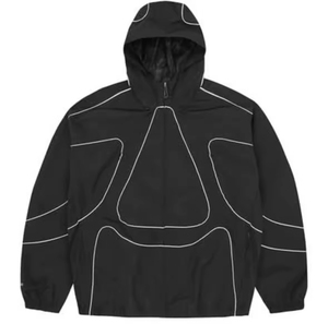 Custom Streetwear Oversized Casual <b>Long</b> Sleeve Vintage Patchwork Embroidery <b>Men</b> Zip up Windbreaker <b>Jacket</b> - Product Image 1