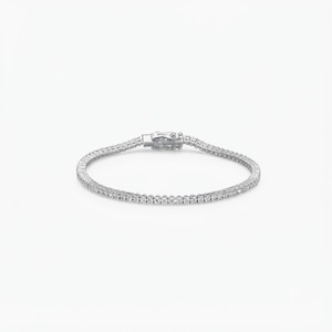 Bracelet tennis en or massif 9K 10K 14K 18K avec diamants de laboratoire ronds brillants certifiés IGI – Élégant cadeau de mariage en gros - Product Image 4