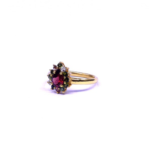 Wedding Wear 925 Sterling <b>Silver</b> Gold Plated Jewelry <b>Garnet</b> Multi Tourmaline Gemstone Women Wear Classic <b>Ring</b> - Product Image 3