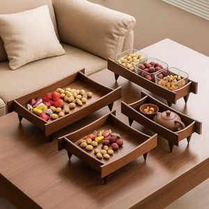 Modern Wooden Chocolate Tray Set Multi-Layer Dry Fruit Serving Tray with Stand home decor tray set premium wooden tray set cafe - Product Image 1