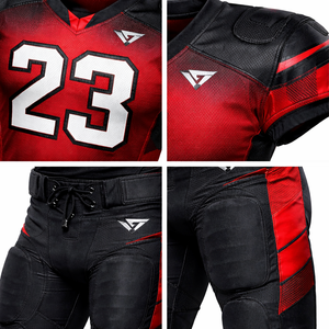 Wholesale Men’s Red Black Jersey & Pants Breathable Polyester Training Team Wear with <b>Padding</b> Option - Product Image 6