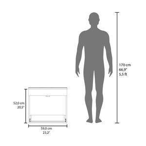 Mobiletto da bagno a una porta Hatta con due cassetti e ripiano aperto, include accessori in colore nero - Product Image 4