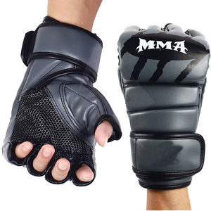 Gants de boxe MMA en cuir à demi-doigts pour hommes pour l'entraînement - Product Image 4