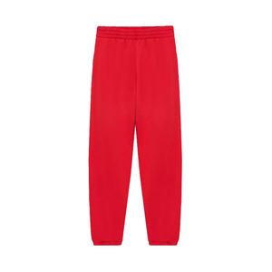 Women Red Cotton Fleece Sweatpants <b>Drawstring</b> Elastic Waist Full Length Casual Joggers Pants Solid Color Autumn Wear - Product Image 4