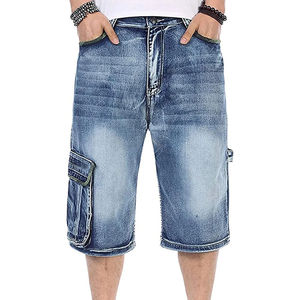 Wholesale Custom Baggy Jean <b>Shorts</b> <b>Men</b> Street Wear Plus Size Summer <b>Knee</b> <b>Length</b> Distressed Denim <b>Shorts</b> For <b>Men</b> - Product Image 6