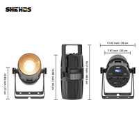 SHEHDS IP65 - Foco LED COB de 300 W con Zoom, Resistente al Agua, Luz Fría y Cálida, para Escenarios, Teatro y Eventos