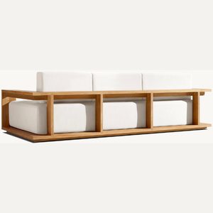 Three-seater <b>square</b> Sectional Sofa Made of Soft Foam Modern Design Suitable for Indoor Use Made of Strong <b>White</b> Teak Wood <b>Frame</b> - Product Image 4