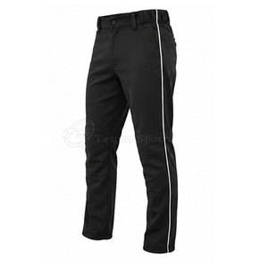 Pantalon de sport noir pour homme avec bandes latérales blanches, couleur unie, en polyester, coupe classique, fermeture boutonnée, style baseball - Product Image 5