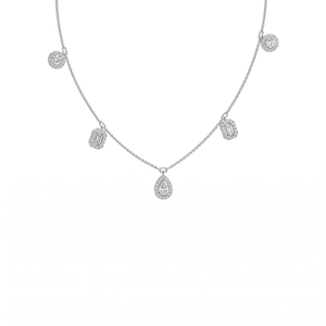 Collier de luxe pour femme en argent sterling 9KT, 10KT, 14KT, 18KT avec diamants de laboratoire à taille mixte – Cadeau idéal pour un anniversaire - Product Image 2