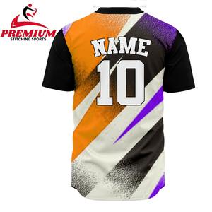 Maillot de baseball jaune personnalisé en gros, respirant, anti-humidité, séchage rapide, col en V, grande taille, imprimé sérigraphié 100% - Product Image 2