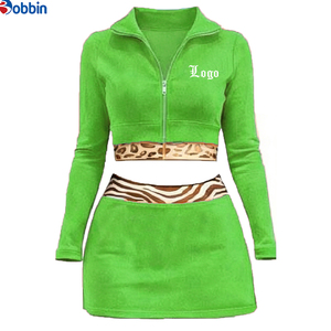 Top Trending Hot Selling Summer Clothes Women Custom Streetwear <b>Workout</b> Sets Zip up Long Sleeve <b>Jacket</b> and Shorts 2 Pcs Set - Product Image 2