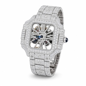 Luxury Unisex <b>Mechanical</b> <b>Watch</b> Stainless Steel Square Case Diamond Encrusted Analog Dial Sapphire Crystal 41mm - Product Image 6