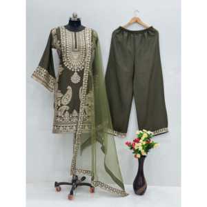 ชุดสตรีดีไซเนอร์สวย plazzo dupatta-ชุดดีไซน์หรูหรา - Product Image 5